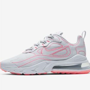 Nike AirMax 270 Heritage 80’s React Size 10 White Gray & Coral Tennis Shoes